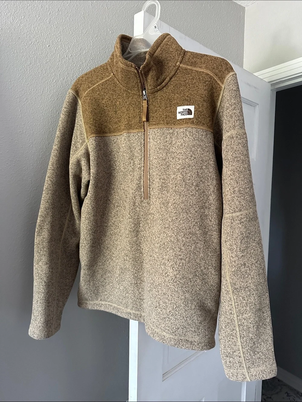The North Face Men's Two-Tone Brown/Tan Zip Fleece Pullover